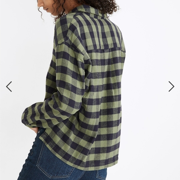 MadewellBuffalo Check Flannel Shirt SZ.S Green,Black - Picture 2 of 7